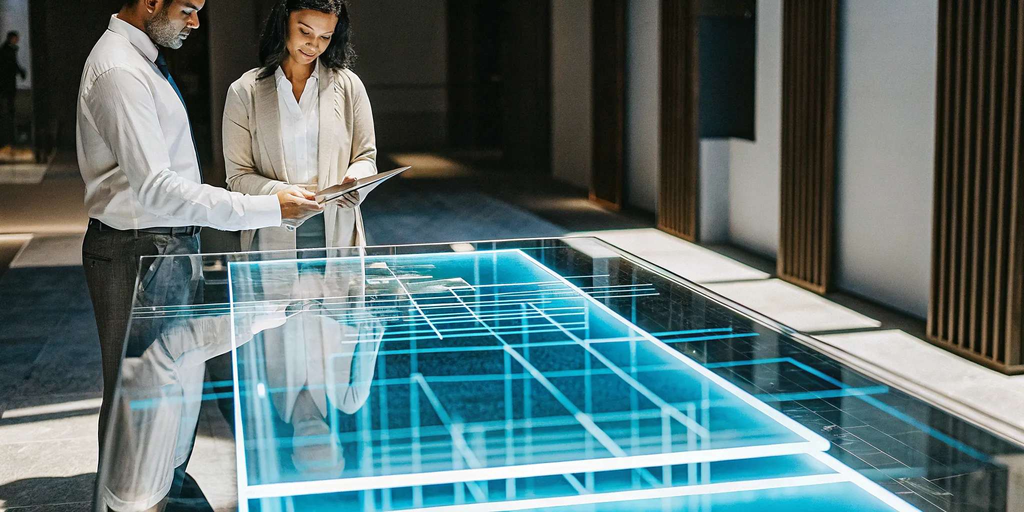 Two employers comparing the benefits of a level-funded plan for their company.