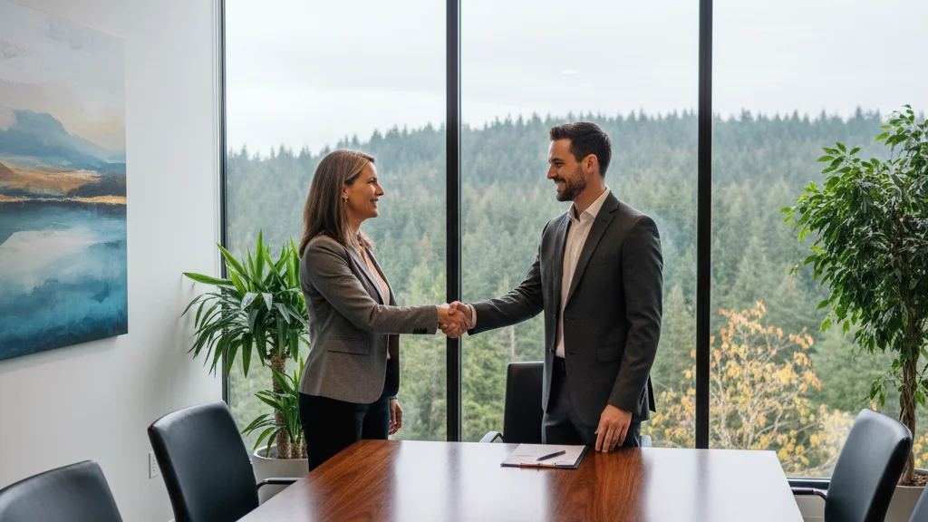 Washington State business owner meeting with WHIA benefits advisor to discuss health insurance solutions