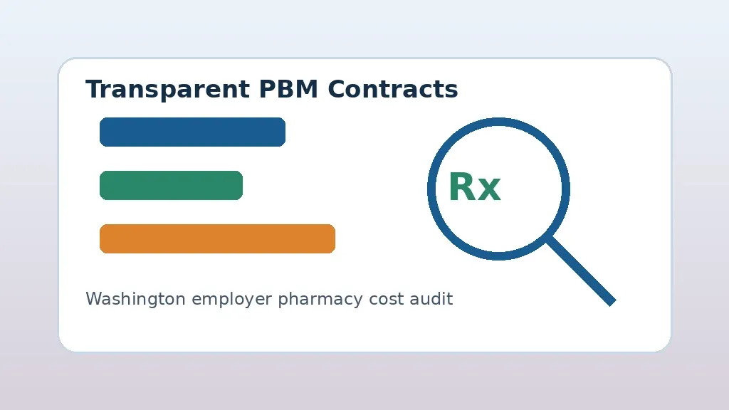 Washington employer reviewing transparent PBM contract pharmacy costs